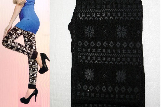 Pantacollant leggins felpati nero fiocchi